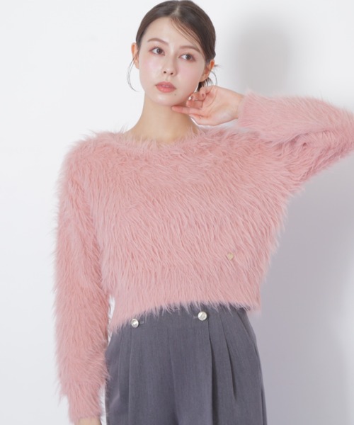 JILL by JILL STUART(ジルバイジルスチュアート)の「◇起毛ロングシャギーニット(ニット/セーター・レディース・ピンク/ホワイト/グレー・FREE)」の1枚目の写真