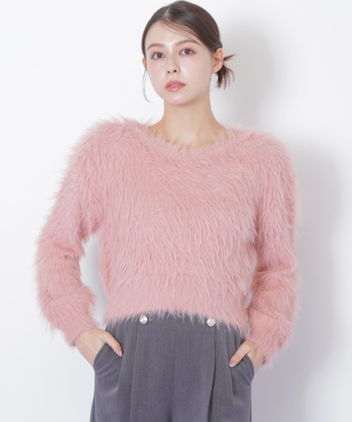 JILL by JILL STUART(ジルバイジルスチュアート)の「◇起毛ロングシャギーニット(ニット/セーター・レディース・ピンク/ホワイト/グレー・FREE)」の4枚目の写真