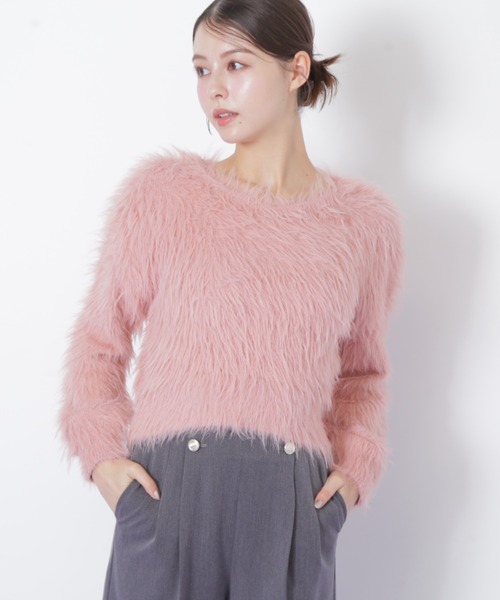 JILL by JILL STUART(ジルバイジルスチュアート)の「◇起毛ロングシャギーニット(ニット/セーター・レディース・ピンク/ホワイト/グレー・FREE)」の8枚目の写真