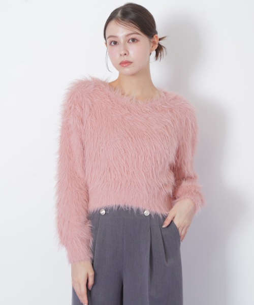 JILL by JILL STUART(ジルバイジルスチュアート)の「◇起毛ロングシャギーニット(ニット/セーター・レディース・ピンク/ホワイト/グレー・FREE)」の5枚目の写真