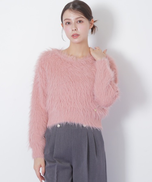 JILL by JILL STUART(ジルバイジルスチュアート)の「◇起毛ロングシャギーニット(ニット/セーター・レディース・ピンク/ホワイト/グレー・FREE)」の6枚目の写真