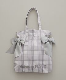 Maison de FLEUR | チェックダブルリボントートバッグ(トートバッグ)