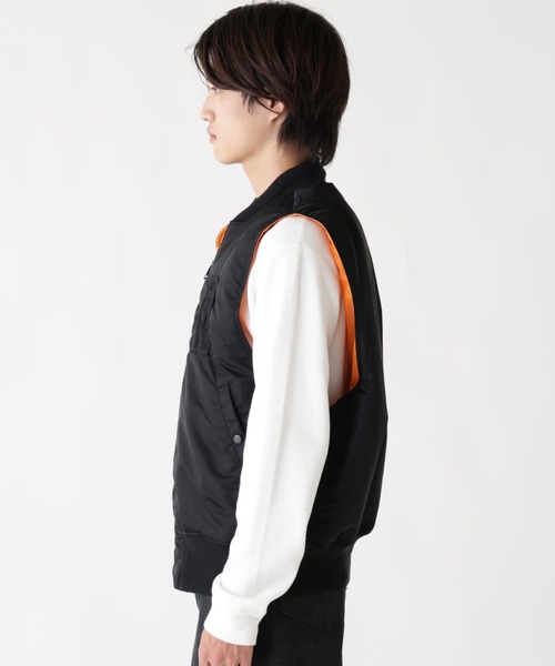 Alpha Industries(アルファインダストリーズ)の「Alpha Industries/アルファ インダストリーズ/MA-1 VEST/エムエーワン ベスト(MA-1・メンズ・ブラック・2XL/L/M/S/XL/XS)」の4枚目の写真