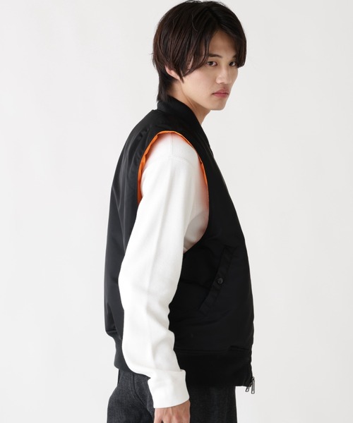 Alpha Industries(アルファインダストリーズ)の「Alpha Industries/アルファ インダストリーズ/MA-1 VEST/エムエーワン ベスト(MA-1・メンズ・ブラック・2XL/L/M/S/XL/XS)」の2枚目の写真