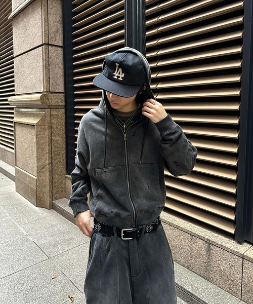 FADEPROCESSING THERMAL DOCKING DAMAGE ZIP PARKA／フェード加工