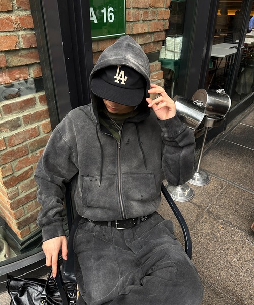 kutir(クティール)の「FADEPROCESSING THERMAL DOCKING DAMAGE ZIP PARKA/フェード加工サーマルドッキングダメージジップパーカー(パーカー・メンズ・杢グレー/ブラウン/ブラック・MEDIUM/LARGE)」の6枚目の写真