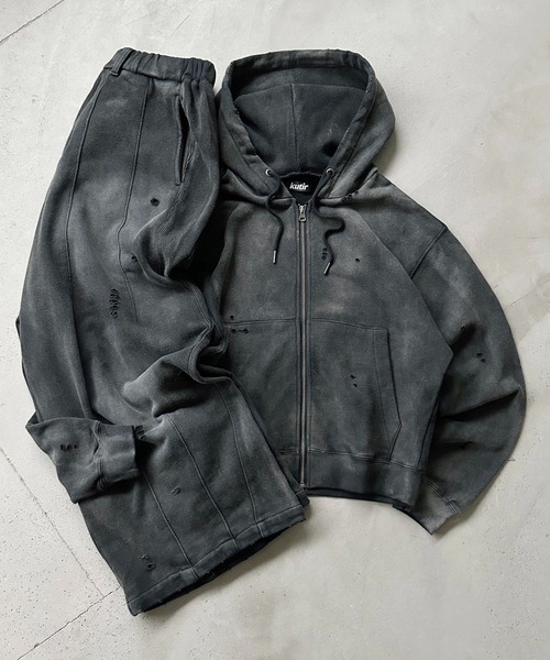 FADEPROCESSING THERMAL DOCKING DAMAGE ZIP PARKA／フェード加工