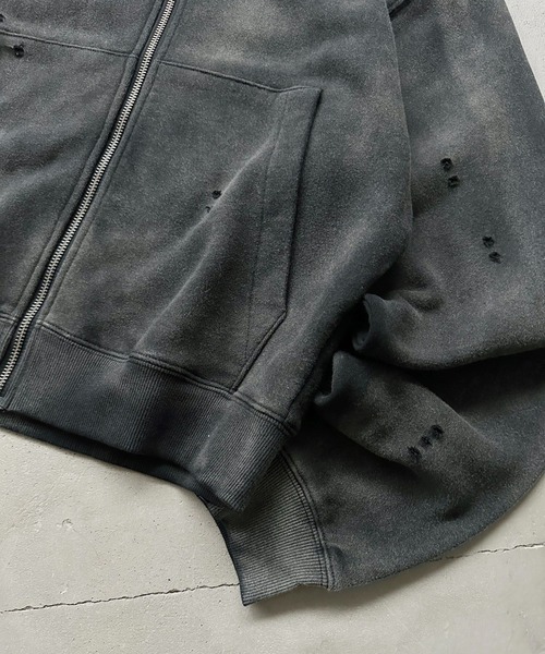 kutir(クティール)の「FADEPROCESSING THERMAL DOCKING DAMAGE ZIP PARKA/フェード加工サーマルドッキングダメージジップパーカー(パーカー・メンズ・杢グレー/ブラウン/ブラック・MEDIUM/LARGE)」の11枚目の写真