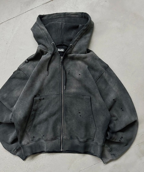 kutir(クティール)の「FADEPROCESSING THERMAL DOCKING DAMAGE ZIP PARKA/フェード加工サーマルドッキングダメージジップパーカー(パーカー・メンズ・杢グレー/ブラウン/ブラック・MEDIUM/LARGE)」の13枚目の写真