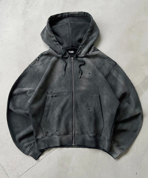 FADEPROCESSING THERMAL DOCKING DAMAGE ZIP PARKA／フェード加工