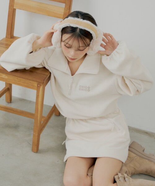 ハーフジップフリースミニワンピース（ワンピース）｜Chico（チコ）の