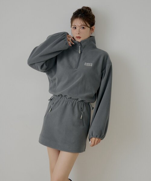Chico（チコ）の「ハーフジップフリースミニワンピース（ワンピース・レディース・グレー/ブラウン/アイボリー・FREE）」の6枚目の写真