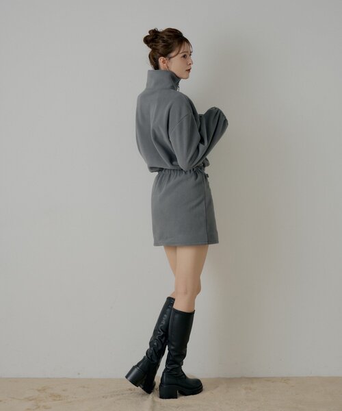 Chico（チコ）の「ハーフジップフリースミニワンピース（ワンピース・レディース・グレー/ブラウン/アイボリー・FREE）」の7枚目の写真