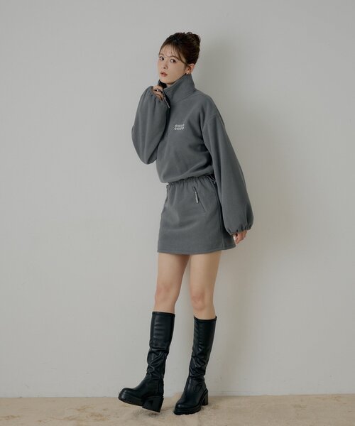 Chico（チコ）の「ハーフジップフリースミニワンピース（ワンピース・レディース・グレー/ブラウン/アイボリー・FREE）」の8枚目の写真