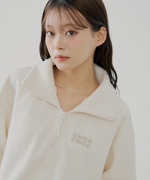 Chico（チコ）の「ハーフジップフリースミニワンピース（ワンピース・レディース・グレー/ブラウン/アイボリー・FREE）」の14枚目の写真