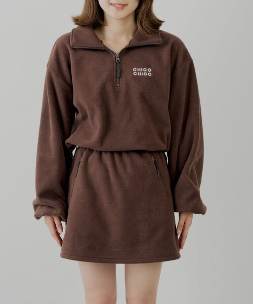 Chico（チコ）の「ハーフジップフリースミニワンピース（ワンピース・レディース・グレー/ブラウン/アイボリー・FREE）」の15枚目の写真