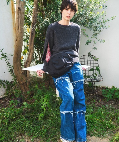 soduk(スドーク)の「holes knit sweater(ニット/セーター・レディース・ブラック/グレー/グリーン・ONE SIZE)」の4枚目の写真
