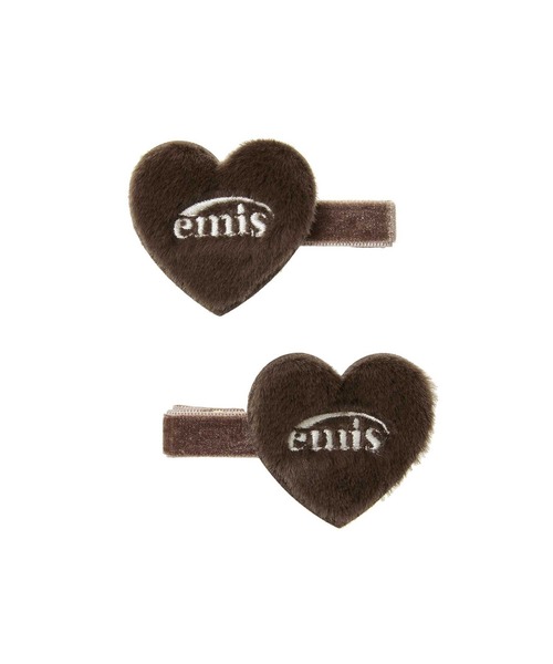 EMIS（イミス）の「FUR HEART HAIRPIN（バレッタ/ヘアクリップ・レディース・ピンク/ブラウン/ブラック/アイボリー・FREE）」の8枚目の写真