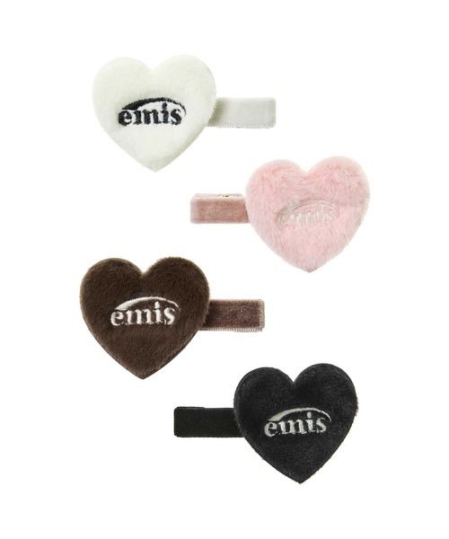 EMIS（イミス）の「FUR HEART HAIRPIN（バレッタ/ヘアクリップ・レディース・ピンク/ブラウン/ブラック/アイボリー・FREE）」の5枚目の写真