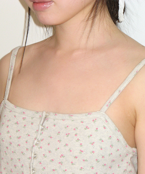 RONRON(ロンロン)の「HEART BUTTON GOLGI SLEEVELESS OATMEAL FLOWER(Tシャツ/カットソー・レディース・その他・FREE)」の3枚目の写真