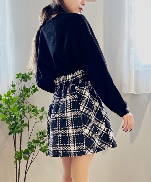 Kuroba(クロバ)の「バイヤスチェック柄ミニスカート(スカート・レディース・ブラック/オフホワイト・L/M)」の17枚目の写真