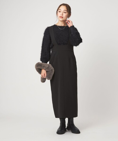 セール】フェザー ニット プルオーバー × ジャンスパースカート セット