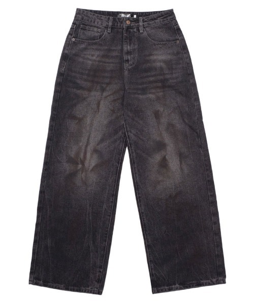 BENUSTA（ベヌスタ）の「『BENUSTA/ベヌスタ』加工ワイドデニムパンツ【GC】（デニムパンツ・メンズ・ネイビー・XL/M）」の5枚目の写真