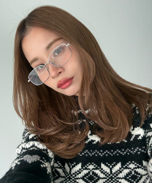 SANSeLF（サンセルフ）の「【SANSeLF】 スクエアスリムフレームメタルアイウェア saa25a166（メガネ・レディース・シルバー・FREE）」の8枚目の写真
