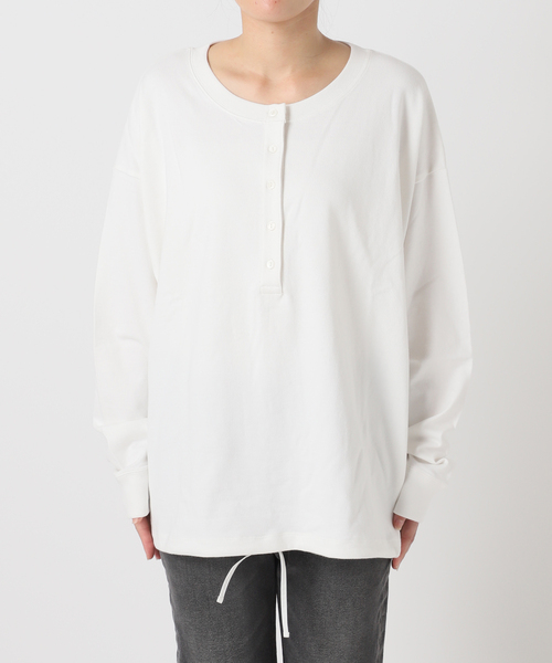 JOURNAL STANDARD relume(ジャーナルスタンダード レリューム)の「《追加》オーバーサイズヘンリーネック(Tシャツ/カットソー・レディース・ブラック/ブラック系その他/ホワイト・FREE)」の14枚目の写真