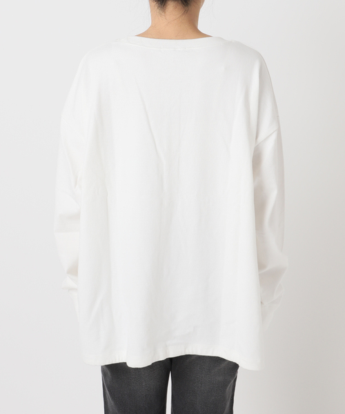 JOURNAL STANDARD relume(ジャーナルスタンダード レリューム)の「《追加》オーバーサイズヘンリーネック(Tシャツ/カットソー・レディース・ブラック/ブラック系その他/ホワイト・FREE)」の16枚目の写真