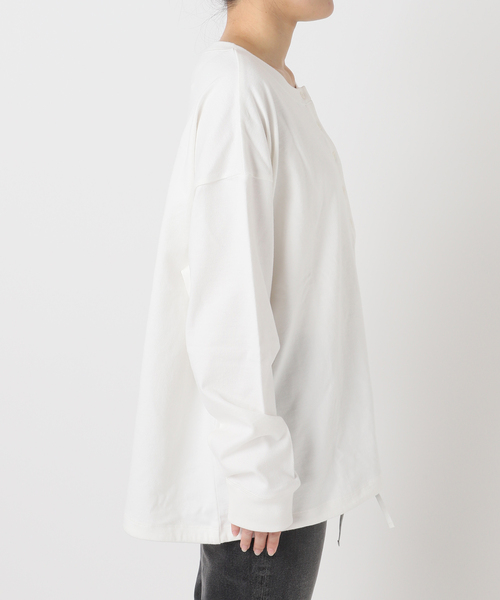 JOURNAL STANDARD relume(ジャーナルスタンダード レリューム)の「《追加》オーバーサイズヘンリーネック(Tシャツ/カットソー・レディース・ブラック/ブラック系その他/ホワイト・FREE)」の17枚目の写真