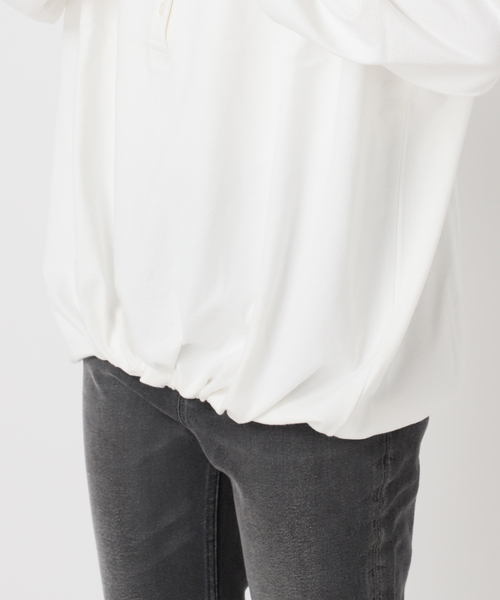 JOURNAL STANDARD relume(ジャーナルスタンダード レリューム)の「《追加》オーバーサイズヘンリーネック(Tシャツ/カットソー・レディース・ブラック/ブラック系その他/ホワイト・FREE)」の22枚目の写真