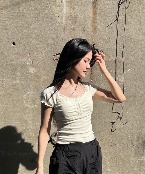 KHAKIPOINT（カーキポイント）の「Shirring Parachute Pants (black)（スウェットパンツ・レディース・その他・FREE）」の4枚目の写真