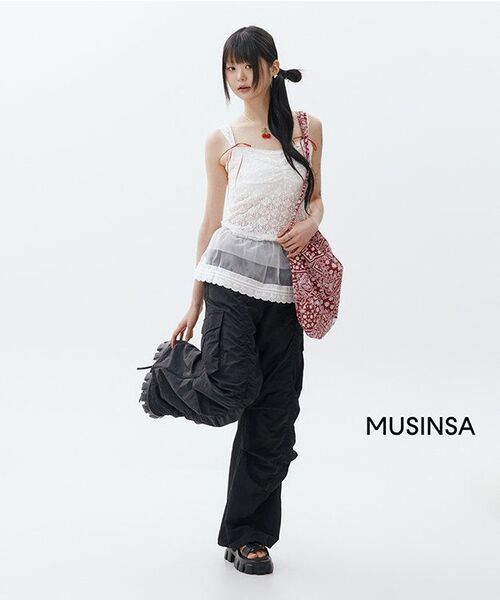 KHAKIPOINT（カーキポイント）の「Shirring Parachute Pants (black)（スウェットパンツ・レディース・その他・FREE）」の5枚目の写真