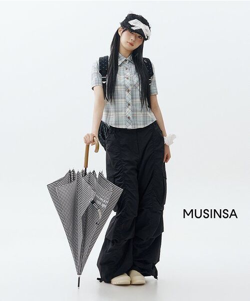 KHAKIPOINT（カーキポイント）の「Shirring Parachute Pants (black)（スウェットパンツ・レディース・その他・FREE）」の7枚目の写真