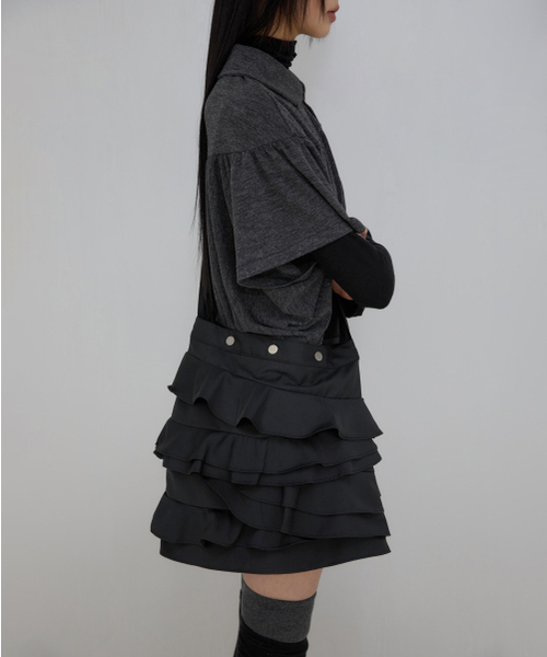 FLAREUP（フレアアップ）の「フェイフリルバッグ（FL-733_ブラック）（ショルダーバッグ・レディース・ブラック・OS）」の2枚目の写真