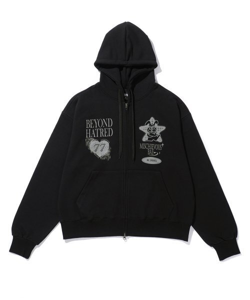 ミスチャーバス ツーウェイ フードジップアップ ブラック（パーカー