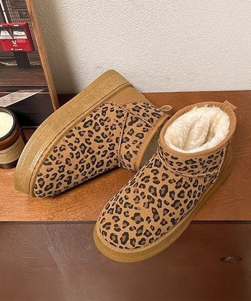 Miniministore(ミニミニストア)の「厚底ムートンブーツ レオパード柄 裏起毛(ブーツ・レディース・キャメル/ベージュ・23.0cm/23.5cm/24.0cm/24.5cm/25.0cm/25.5cm)」の14枚目の写真