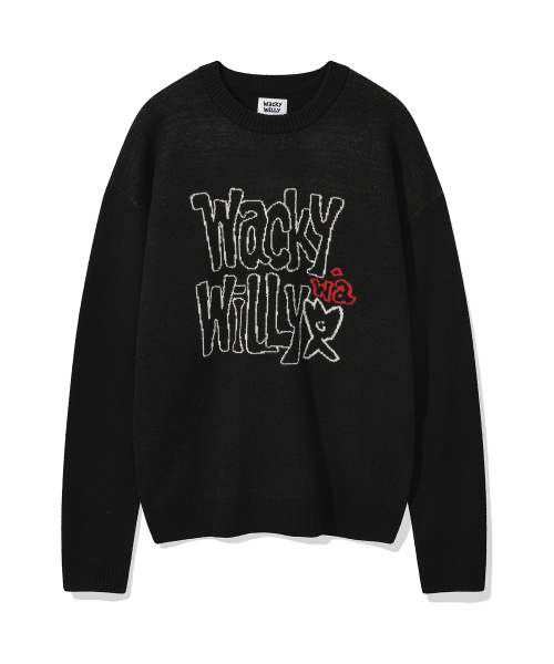 Wacky WiLLy(ワッキーウィリー)の「タイポフルオーバースウェット ブラック(ニット/セーター・レディース・その他・SMALL/MEDIUM/LARGE/X-LARGE)」の2枚目の写真