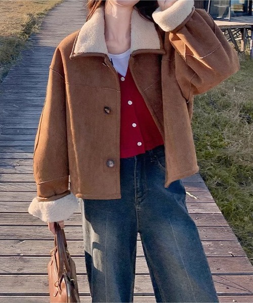 MAISON DE THERESE(メゾン ド テレーズ)の「リバーシブル ショート ファーライク ジャケット(ブルゾン・レディース・アイボリー・S/M)」の5枚目の写真