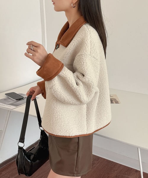 MAISON DE THERESE(メゾン ド テレーズ)の「リバーシブル ショート ファーライク ジャケット(ブルゾン・レディース・アイボリー・S/M)」の13枚目の写真