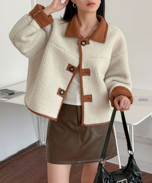 MAISON DE THERESE(メゾン ド テレーズ)の「リバーシブル ショート ファーライク ジャケット(ブルゾン・レディース・アイボリー・S/M)」の9枚目の写真