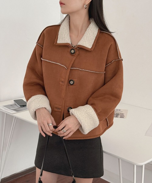 MAISON DE THERESE(メゾン ド テレーズ)の「リバーシブル ショート ファーライク ジャケット(ブルゾン・レディース・アイボリー・S/M)」の16枚目の写真