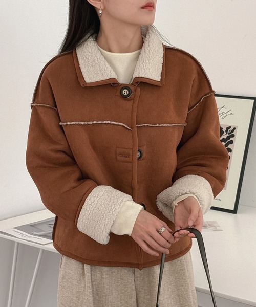 MAISON DE THERESE(メゾン ド テレーズ)の「リバーシブル ショート ファーライク ジャケット(ブルゾン・レディース・アイボリー・S/M)」の19枚目の写真