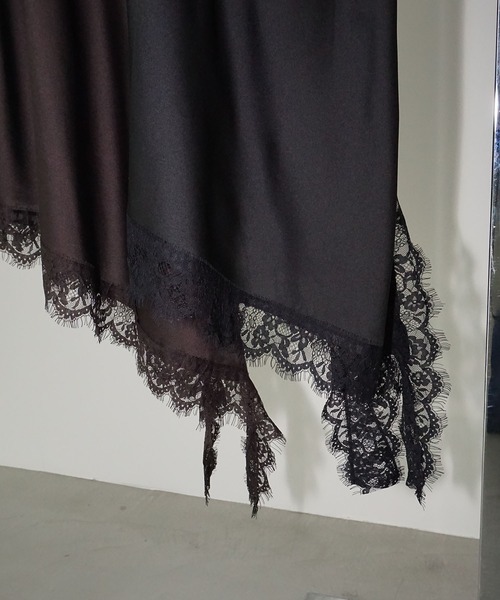 chuclla（チュクラ）の「アシンメトリーレースキャミチュニック chw26s007（ワンピース・レディース・ブラック/ダークブラウン・FREE）」の21枚目の写真