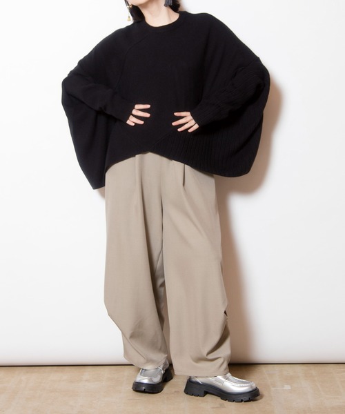 OSMOSIS（オズモーシス）の「変形ニットプルオーバー（ニット/セーター・レディース・オレンジ/ライトグレー/ブルー/ブラック/ライトグリーン・ONE SIZE）」の12枚目の写真