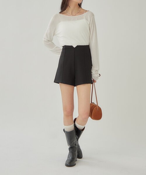 mystic(ミスティック)の「2wayシアーロンT(Tシャツ/カットソー・レディース・オフホワイト/アイボリー/ブラック・FREE)」の7枚目の写真