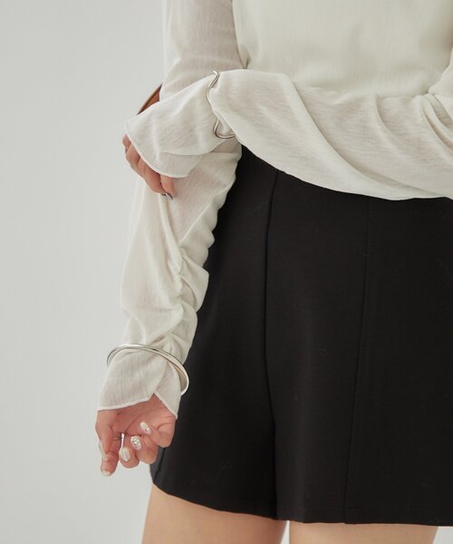 mystic(ミスティック)の「2wayシアーロンT(Tシャツ/カットソー・レディース・オフホワイト/アイボリー/ブラック・FREE)」の13枚目の写真