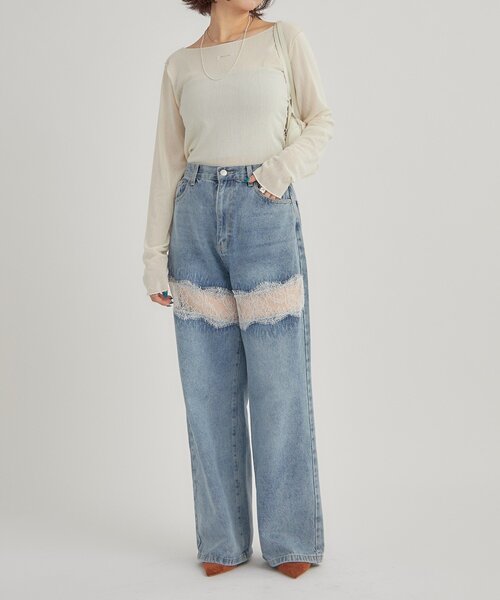 mystic(ミスティック)の「2wayシアーロンT(Tシャツ/カットソー・レディース・オフホワイト/アイボリー/ブラック・FREE)」の19枚目の写真