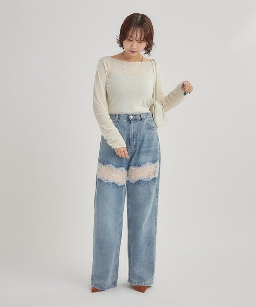 mystic(ミスティック)の「2wayシアーロンT(Tシャツ/カットソー・レディース・オフホワイト/アイボリー/ブラック・FREE)」の22枚目の写真